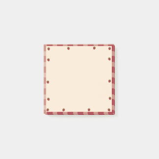 Cute Red and White Gingham Strawberry Thmet Post-it Block