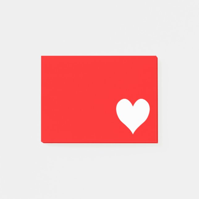 Cute Red and White Heart Shape Post-it Block (Framsida)