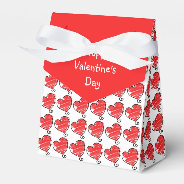 Cute Red and White Hearts Valentine Presentaskar (Framsidan Sidan)