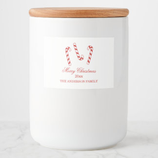 Cute Red and White Polkagrisars jul Mat Etiketter