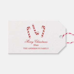 Cute Red and White Polkagrisars jul Presentetikett