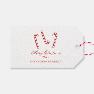 Cute Red and White Polkagrisars jul Presentetikett