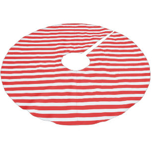 Cute Red and White stripe Julgransmatta Borstad Polyester