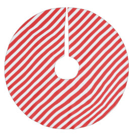 Cute Red and White stripe Julgransmatta Borstad Polyester