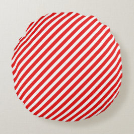 Cute Red and White stripe Rund Kudde