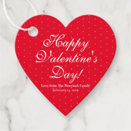 Cute Red anpassningsbar polka dots hjärthjärthjärt Gåvor Etiketter