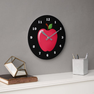 Cute Red apple Frule home köksskanna klockan Stor Klocka