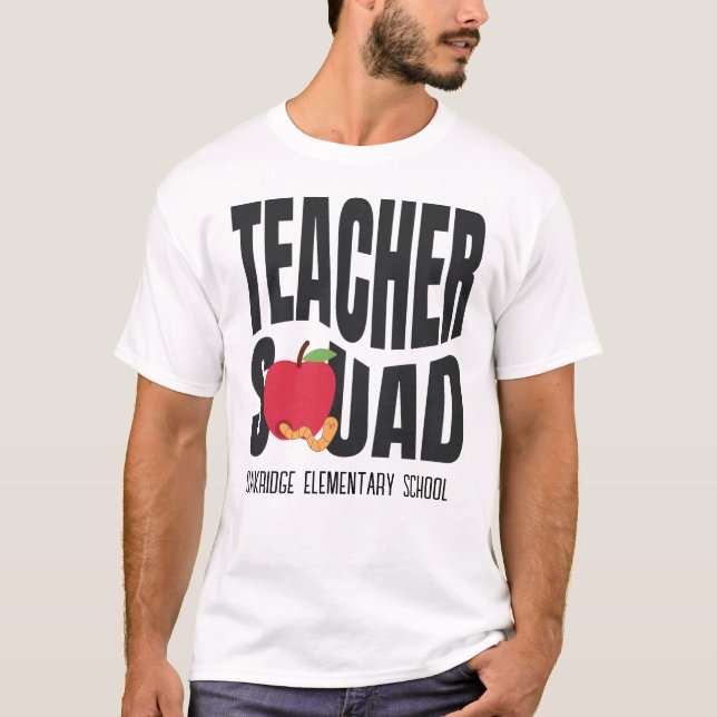 Cute Red Apple Teacher Squad T-Shirt (Framsida)