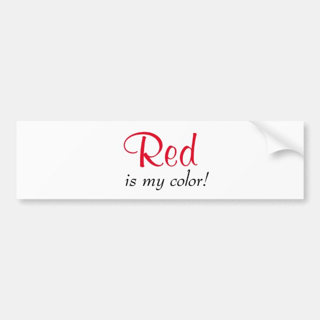 Cute Red är min Färg Bildekal (Framsidan)