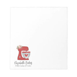 Cute Red Bakery Cake Mixer Notepad Anteckningsblock