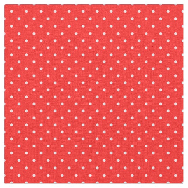 Cute Red-bakgrund och vita prickar, underbara jula Tyg (Närbild)