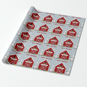 Cute Red Barn, Cow Farm, Anpassningsbar Birday Presentpapper