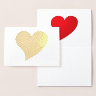 Cute Red big eart minimalist modern Valentine Folierat Kort