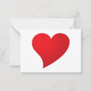 Cute Red big eart minimalist Valentine's day Anteckningskort