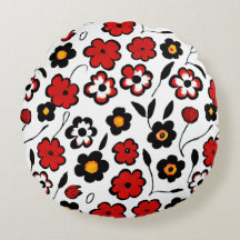 Cute Red, Black and White Flower Mönster
