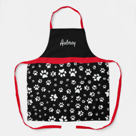 Cute Red Black and White Paw Print Personlig