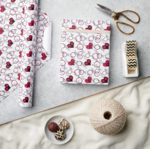 Cute Red Black-hjärtan Presentpapper