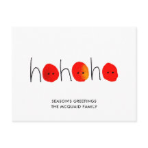 Cute Red & Black Ho Ho Ho Hand-målad jul