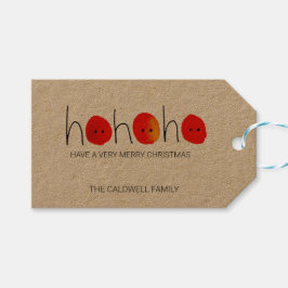 Cute Red & Black Ho Ho Ho Jul Presentetikett