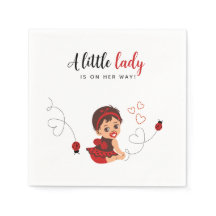 Cute Red Black Ladybug Girl Baby Shower 