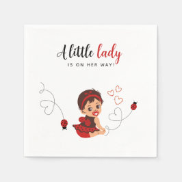 Cute Red Black Ladybug Girl Baby Shower  Pappersservett