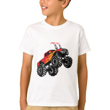 Cute Red Black Monster Lastbil Kids' T-Shirt