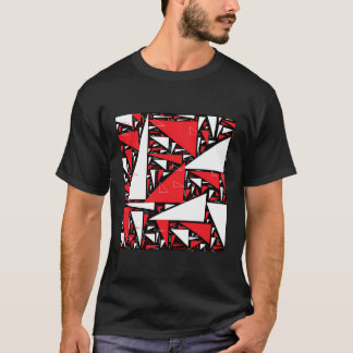 Cute Red Black White Triangle Collage T Shirt