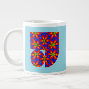 Cute Red-Blommönstret Jumbo Mugg