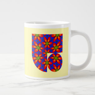 Cute Red-Blommönstret Jumbo Mugg