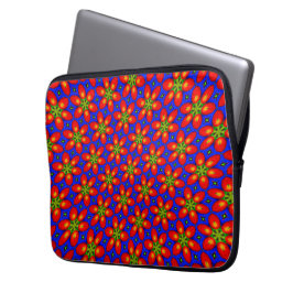Cute Red-Blommönstret Laptop Fodral
