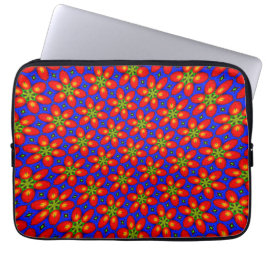 Cute Red-Blommönstret Laptop Fodral