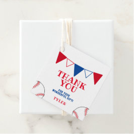 Cute Red Blue Baseball Boll Flagga Tack Gåvor Etiketter
