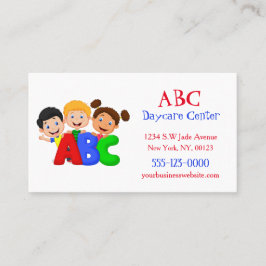 Cute Red Blue Grönt Childcare Daycare Babywooden Visitkort