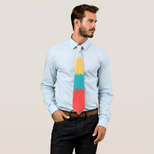 CUTE Red Blue Gult Grönt Abstrakt Rand Mönster Slips