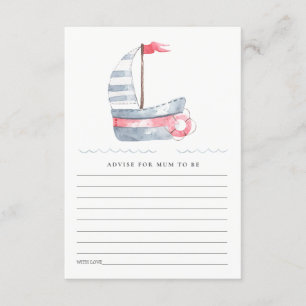 Cute Red Blue Sailboat Adapter for Morsa Baby Show Tilläggskort