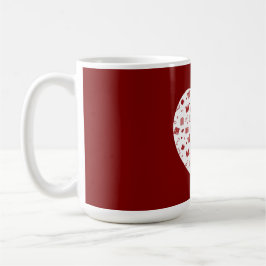 Cute Red Bok och Reading Mönster på hjärtat Kaffemugg