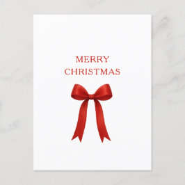 Cute Red Bow God jul Helg Vykort