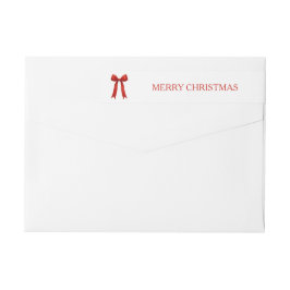 Cute Red Bow God jul Returadress Etikettband