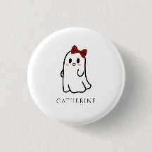 Cute Red Bow Halloween Ghost Girly