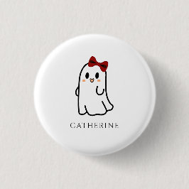 Cute Red Bow Halloween Ghost Girly Knapp