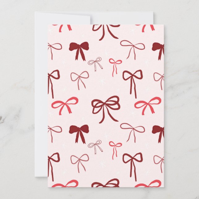 Cute Red Bow Invitation Inbjudningar (Framsida)