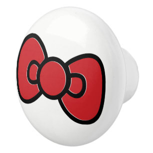 Cute Red Bow Whimsical Knopp