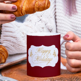 Cute Red Burgundy jul Glad helg Kaffemugg