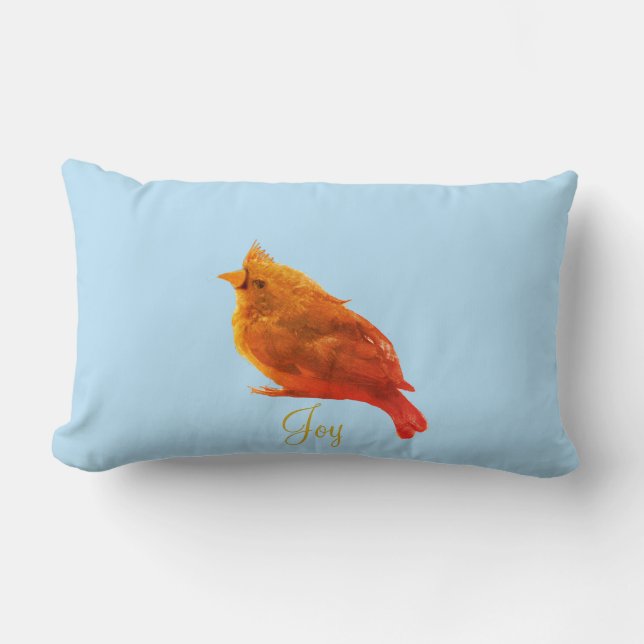 Cute Red Cardinal Bird Lumbarkudde (Framsida)