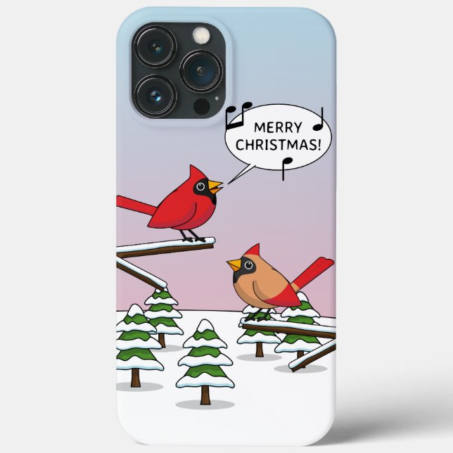 Cute Red Cardinal Singing God jul (Baksida)