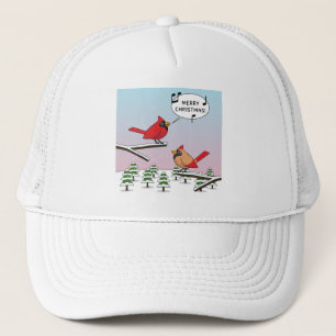Cute Red Cardinal Singing God jul Keps