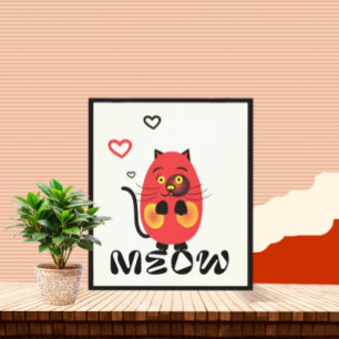 Cute Red cat Canvastryck