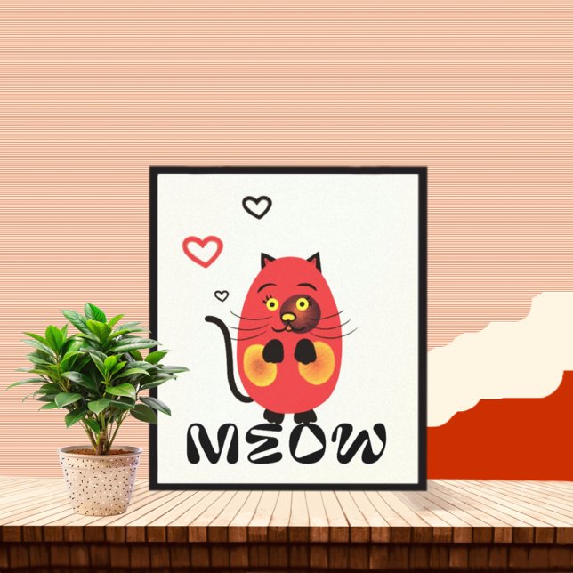 Cute Red cat Canvastryck (Skapare uppladdad)