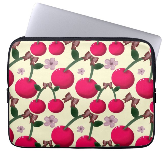 Cute red cherry pattern  laptop fodral (Framsidan)
