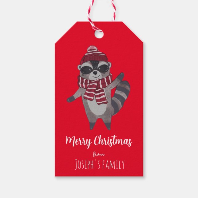 Cute Red christmas Presentetikett (Framsidan)